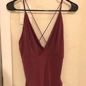 Cute night out one piece burgundy top